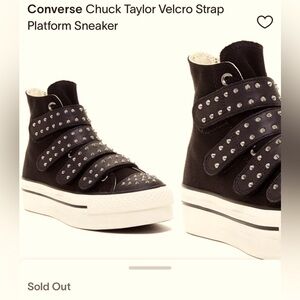 Converse Chuck Taylor Hi Studded Leather Velcro Strap
Platform Sneaker Size 7